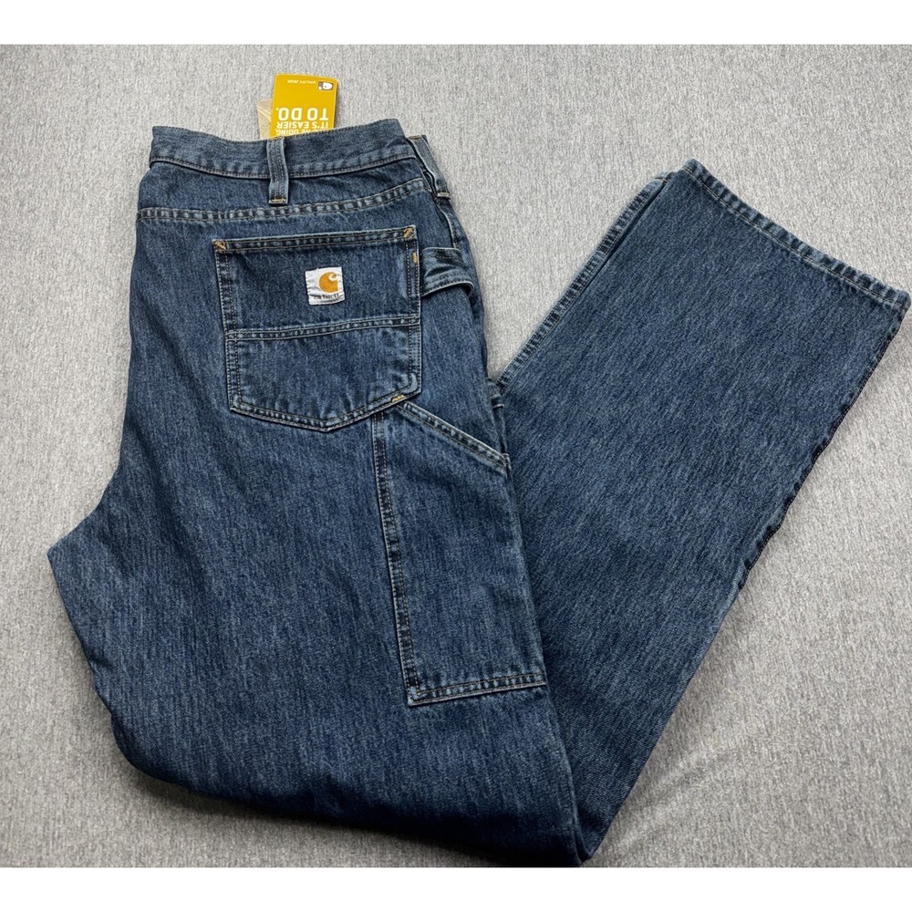 Carhartt 103887 I11 Rugged Flex Relaxed Fit Utility Double Front Jean Sz 38x34
